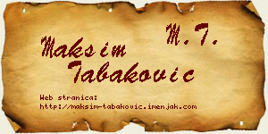 Maksim Tabaković vizit kartica